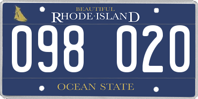 RI license plate 098020