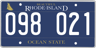 RI license plate 098021