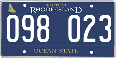 RI license plate 098023