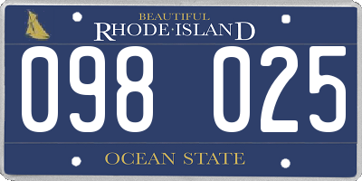 RI license plate 098025