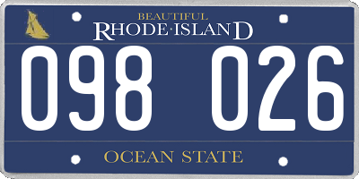 RI license plate 098026