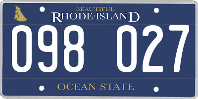 RI license plate 098027