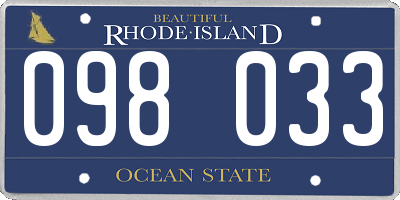RI license plate 098033