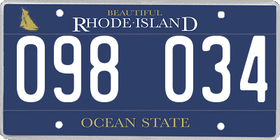 RI license plate 098034