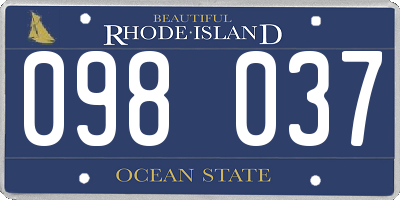 RI license plate 098037