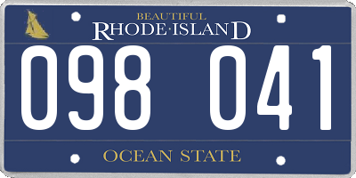 RI license plate 098041