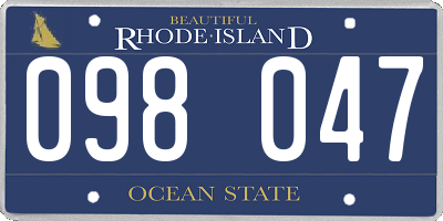 RI license plate 098047