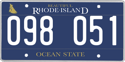 RI license plate 098051