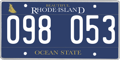 RI license plate 098053
