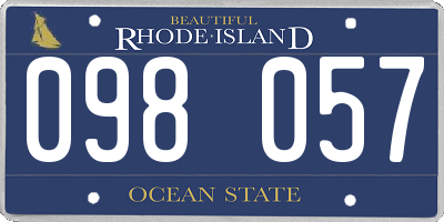 RI license plate 098057
