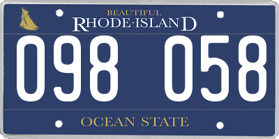 RI license plate 098058