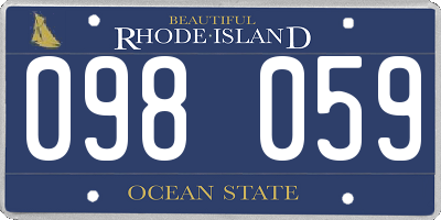 RI license plate 098059