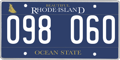 RI license plate 098060