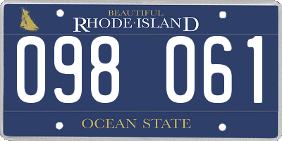 RI license plate 098061