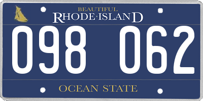 RI license plate 098062