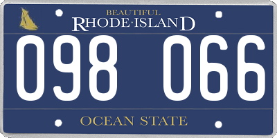RI license plate 098066