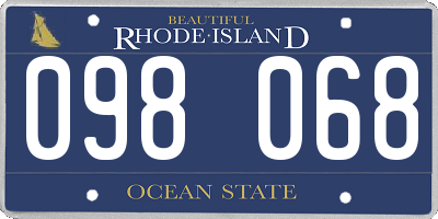 RI license plate 098068