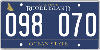 RI license plate 098070