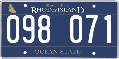 RI license plate 098071