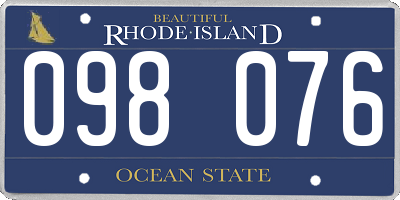RI license plate 098076