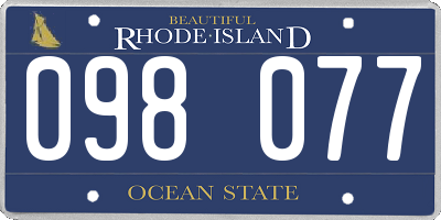 RI license plate 098077