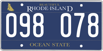 RI license plate 098078