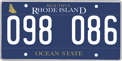 RI license plate 098086