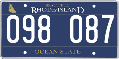 RI license plate 098087