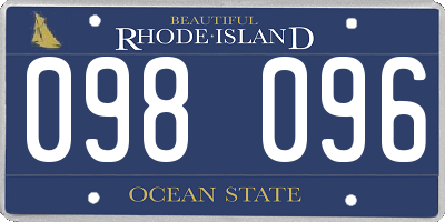 RI license plate 098096