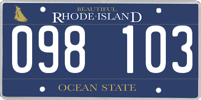 RI license plate 098103
