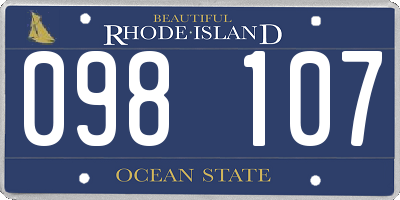 RI license plate 098107