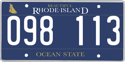 RI license plate 098113