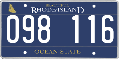 RI license plate 098116
