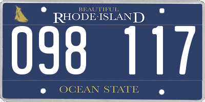 RI license plate 098117