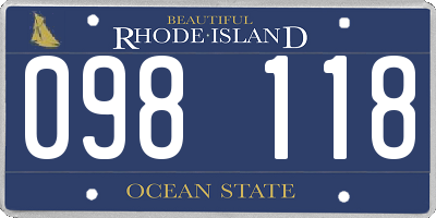 RI license plate 098118