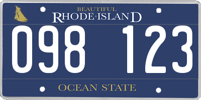 RI license plate 098123