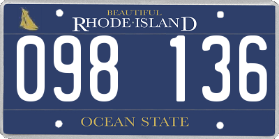 RI license plate 098136