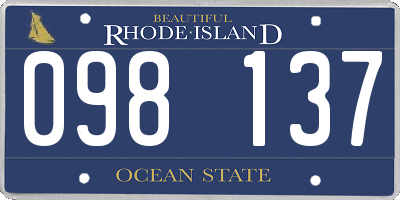 RI license plate 098137