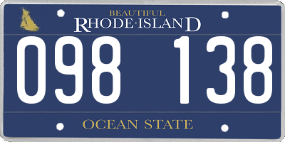 RI license plate 098138