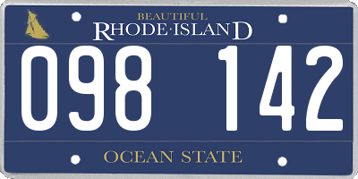 RI license plate 098142