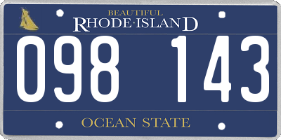 RI license plate 098143