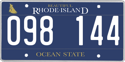 RI license plate 098144