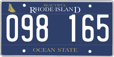 RI license plate 098165