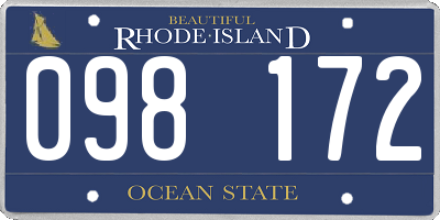 RI license plate 098172