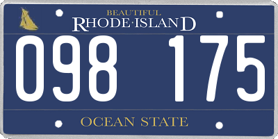 RI license plate 098175