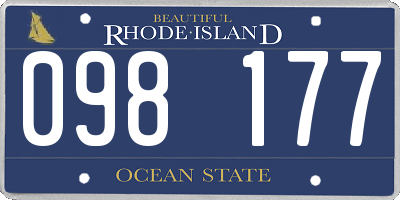 RI license plate 098177