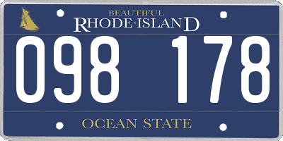 RI license plate 098178