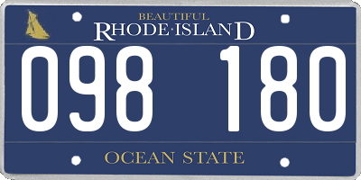 RI license plate 098180