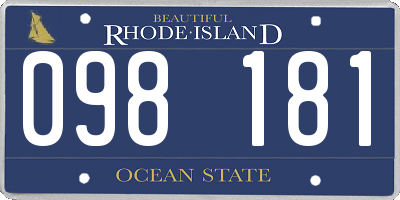 RI license plate 098181