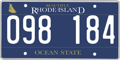 RI license plate 098184